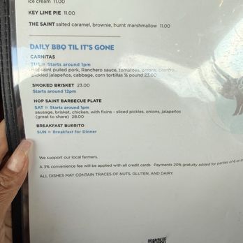 HopSaint Brewing - Menu - New American Near Me - Torrance, California
