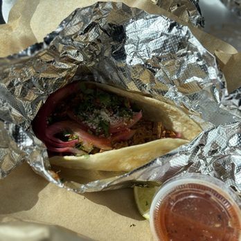 DBA Tacos and BBQ - Street beef taco with onions, cilantro & cheese. - Barbeque Near Me - Clarkston, Georgia