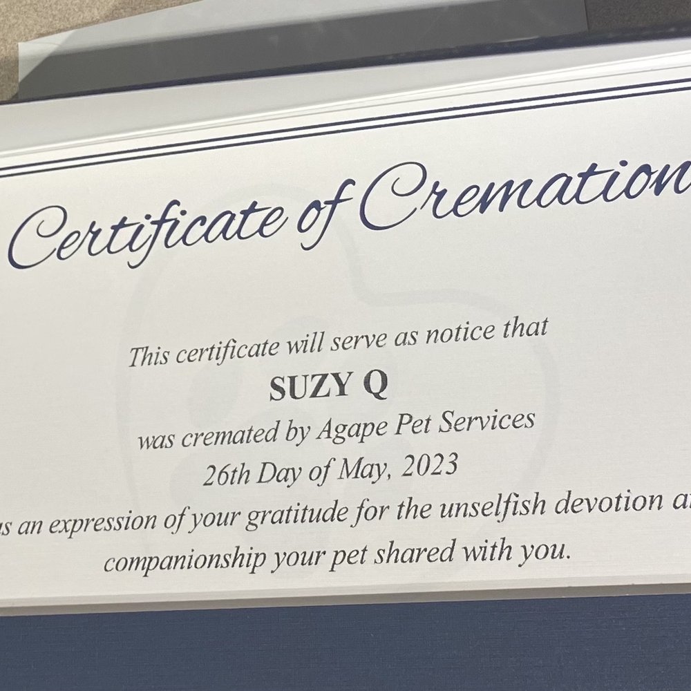 Agape Pet Services - Certification - Pet Cremation Services Near Me - Virginia Beach, Virginia Agape Pet Services - Certification - Pet Cremation Services Near Me - Virginia Beach, Virginia