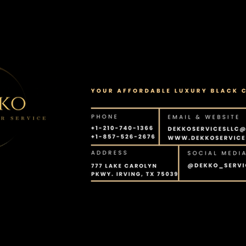 Dekko Luxury Car Services - Airport Shuttles Near Me - Irving, Texas Dekko Luxury Car Services - Airport Shuttles Near Me - Irving, Texas