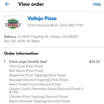 Vallejo Pizza - They messed up my order and told me they "don't read the order like that" - Pizza Near Me - Vallejo, California Vallejo Pizza - They messed up my order and told me they "don't read the order like that" - Pizza Near Me - Vallejo, California