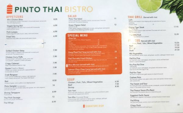 Menu photo 4 Pinto Thai Bistro Jacksonville Beach, FL