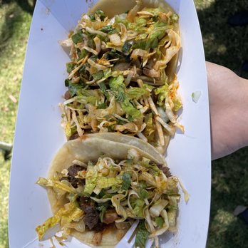 Kogi BBQ Catering - Chicken (top), pork (middle), beef (bottom) - Caterers Near Me