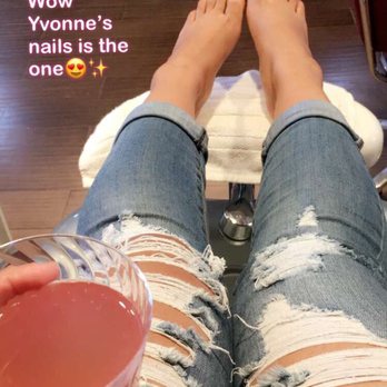 Yvonne's Nails - Pedi done by Cynthia, White w/Fairy dust - Nail Salons Near Me - Fremont, California