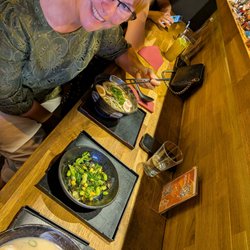 Min Ramen Bar - Shoyu ramen, tofu and seaweed salad and tonkatsu ramen