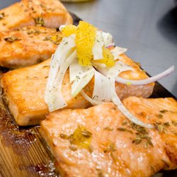 CHEFit - Right after Chris put the glaze and slaw on the salmon.