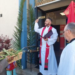 Palm Sunday blessing of the palms.