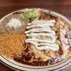 Dona Maria - Oct. 7, 2025 chicken enchiladas platter/dinner