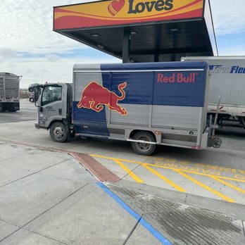 Love's Travel Stop - a red bull delivery truck - Gas Stations Near Me - Pacific Junction, Iowa Love's Travel Stop - a red bull delivery truck - Gas Stations Near Me - Pacific Junction, Iowa
