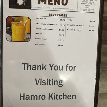 Hamro Kitchen - MENU: Beverages - Indian Near Me - Blacksburg, Virginia