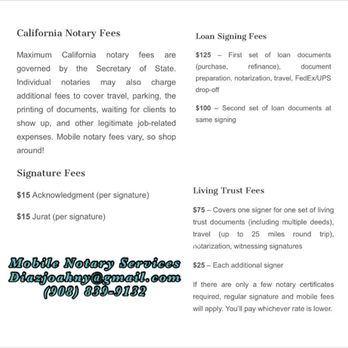 Mobile Notary Services By Joahny - Signing Fees as per California Law - Notaries Near Me Mobile Notary Services By Joahny - Signing Fees as per California Law - Notaries Near Me