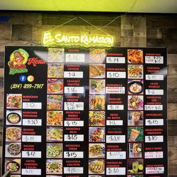 El Santo Kamaron - The full menu - Seafood Near Me - Ennis, Texas El Santo Kamaron - The full menu - Seafood Near Me - Ennis, Texas
