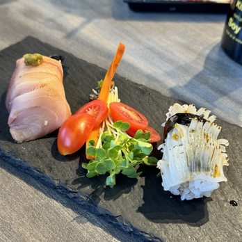 Tamashi Westside - Yellow tail and squid sushi - Japanese Near Me - Albuquerque, New Mexico