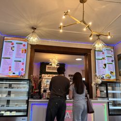 Pearl's Tea & Coffee House - Menu and bakery case