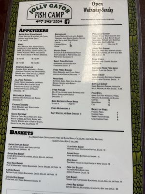 Menu photo 1 Jolly Gator Fish Camp Geneva, FL