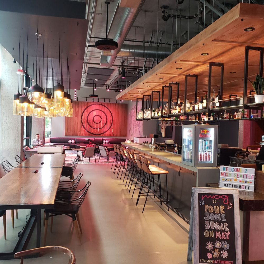 Moxy Seattle Downtown - Lobby & bar area - Hotels Near Me - Seattle, Washington
