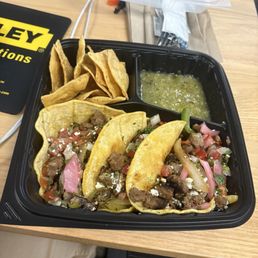 Three Beef tacos Three Beef tacos