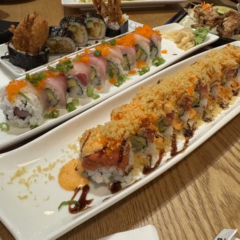 Truya Sushi - Far back (Top): Spider Roll. Second from Top (Middle) Hamachi Love Roll. Front (Bottom): Spicy Crunch Roll. - Sushi Bars Near Me - San Jose, California Truya Sushi - Far back (Top): Spider Roll. Second from Top (Middle) Hamachi Love Roll. Front (Bottom): Spicy Crunch Roll. - Sushi Bars Near Me - San Jose, California