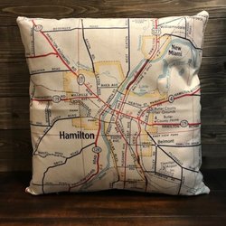 Fleurish Home - Exclusively ours: Vintage Hamilton map pillow!