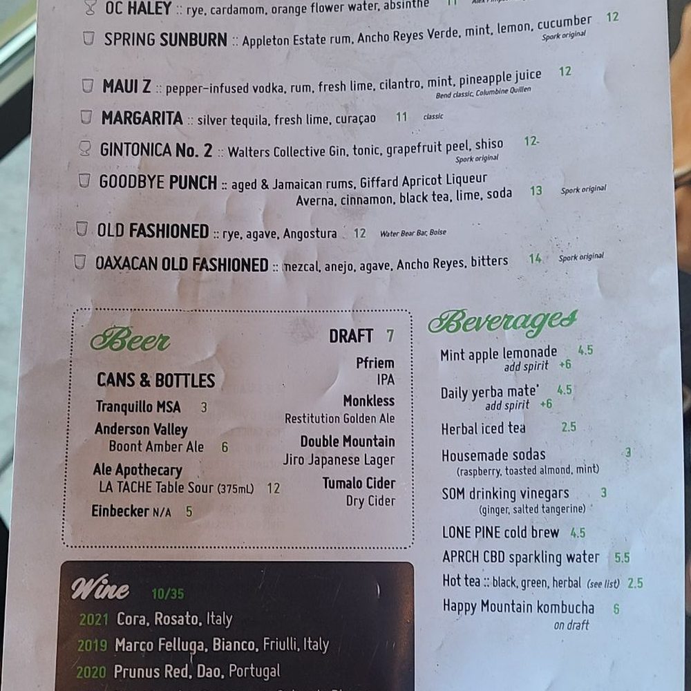 Spork - Menu 7/2023 - Mexican Near Me - Bend, Oregon Spork - Menu 7/2023 - Mexican Near Me - Bend, Oregon