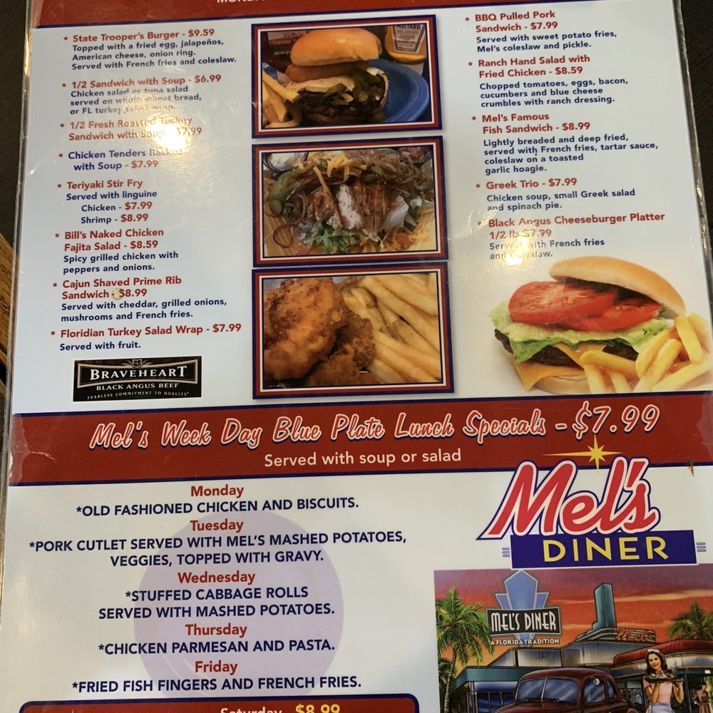 Mel's Diner - Menu - New American Near Me - Cape Coral, Florida