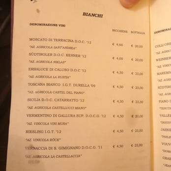Le Volpi e l'Uva - White wine list - Beer, Wine & Spirits Near Me - Florence, FI