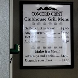 Concord Crest Golf Course - 2026 menu