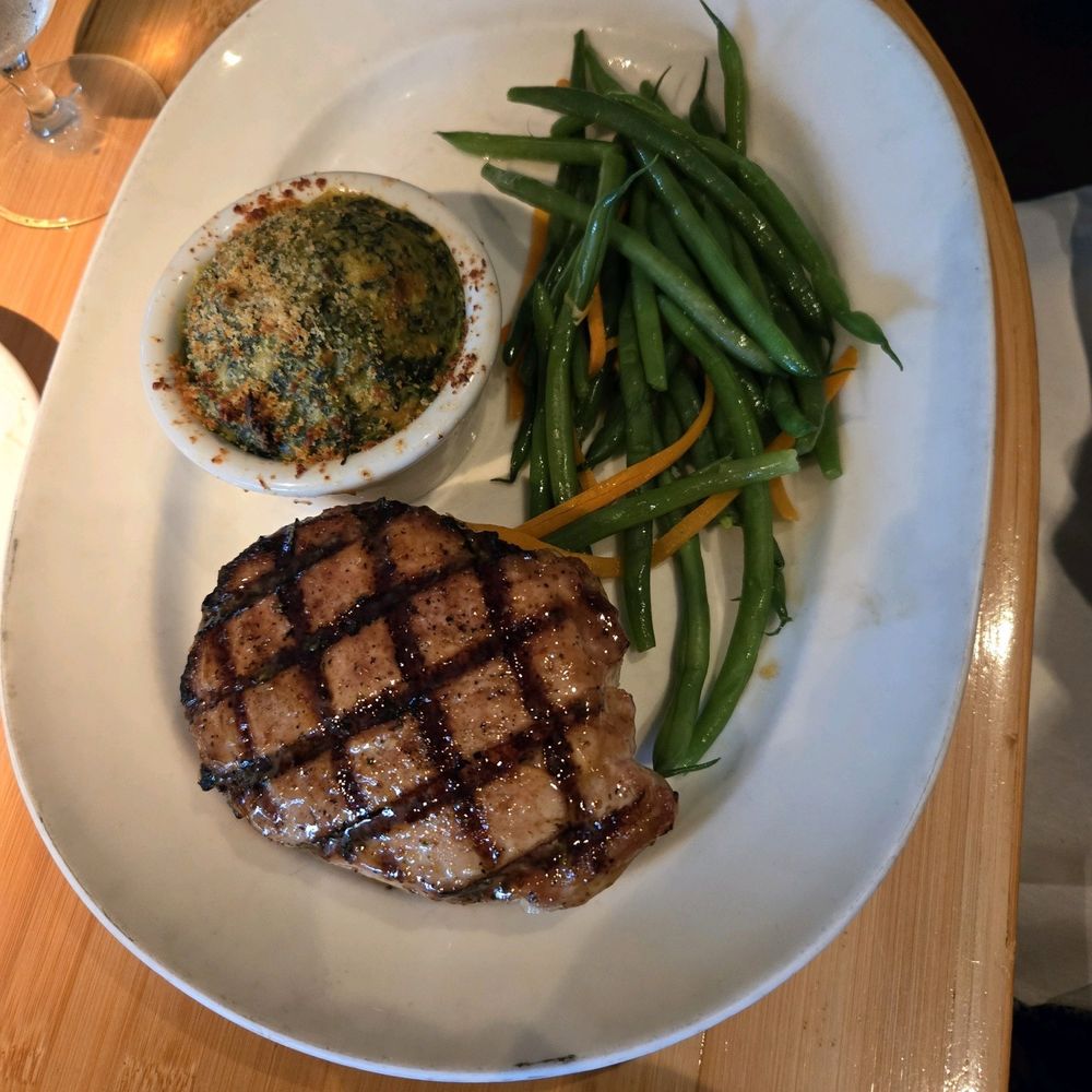 Ke'e Grill - Grilled Maple Mustard Pork Chop - Seafood Near Me - Juno Beach, Florida Ke'e Grill - Grilled Maple Mustard Pork Chop - Seafood Near Me - Juno Beach, Florida