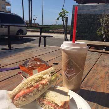 Katy's Cafe - Pesto tuna sandwich and a ice chai tea latte! Delish! - Breakfast & Brunch Near Me - Imperial Beach, California