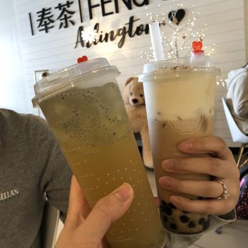 Feng Cha - Arlington - Kiwi Basil Green Tea & Oreo Cheese Milk Tea - Bubble Tea Near Me - Arlington, Texas