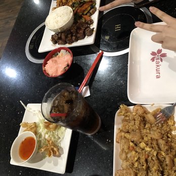 Sakura - crab ragoons, shrimp fried rice, beef and chicken teriyaki - Sushi Bars Near Me - San Marcos, Texas