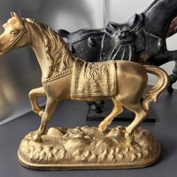 Yellow House Vintage Shop - Brass Horse Statue