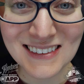 Harbourside Tattoo - Healed septum piercing with rose gold seam ring by Amber Sunset - Tattoo Near Me - Vancouver, British Columbia Harbourside Tattoo - Healed septum piercing with rose gold seam ring by Amber Sunset - Tattoo Near Me - Vancouver, British Columbia