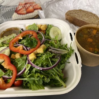 The Yellow Deli - Hiddenite - Half Garden Salad, Lentil Beef Soup, Strawberry Cream Cheese Pie, and Sourdough Bread - Delis Near Me - Hiddenite, North Carolina The Yellow Deli - Hiddenite - Half Garden Salad, Lentil Beef Soup, Strawberry Cream Cheese Pie, and Sourdough Bread - Delis Near Me - Hiddenite, North Carolina