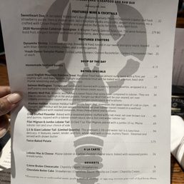 Specialty menu Specialty menu