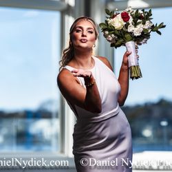 Clarks Landing Yacht Club - Fun bride photo Bride & Groom portrait at Clarks Landing