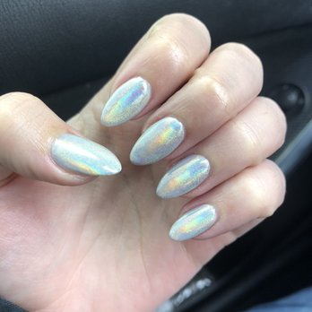 Beverly Hills Nail & Spa - Holographic over white - Nail Salons Near Me - Dallas, Texas Beverly Hills Nail & Spa - Holographic over white - Nail Salons Near Me - Dallas, Texas