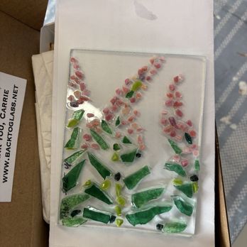 Northern Whimsy Studios - Finished nightlight with recycled glass, even got to use a glass cutter! This is before the firing. - Arts & Crafts Near Me - Fairbanks, Alaska