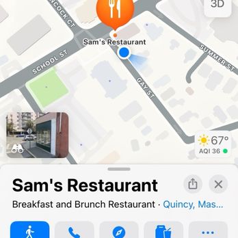 Sam's Restaurant - Map to restaurant - Diners Near Me - Quincy, Massachusetts