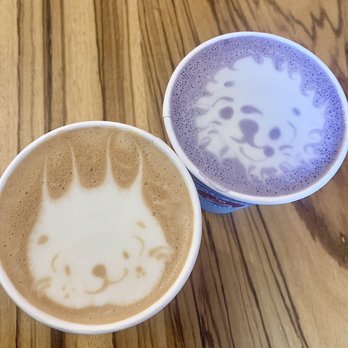 Moore Coffee Shop - Soy Milk Latte and Taro Latte - Coffee & Tea Near Me - Seattle, Washington