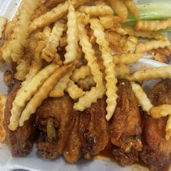 Yes Wings & Hibachi - 10pc Honey Hot wing all flats combo with Fries