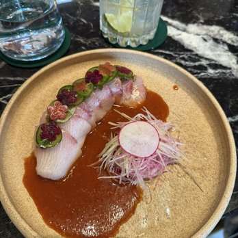 Brush Sushi - Yellowtail jalapeño starter - literally the best I've ever had in my life - Japanese Near Me - Atlanta, Georgia