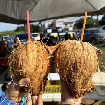 Kimo's Coconuts - two coconuts with straws - Food Trucks Near Me - Koloa, Hawaii Kimo's Coconuts - two coconuts with straws - Food Trucks Near Me - Koloa, Hawaii
