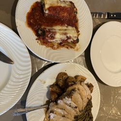 Sweet Aroma Ristorante - Pork Tenderloon w/ Green Beans and Potato's  Spinach Ricotta Cannelloni