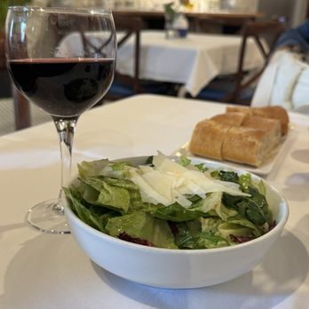 Gio's Chicken Amalfitano - Salad, bread, wine - Italian Near Me - Atlanta, Georgia