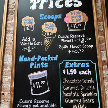 Cuso's Creamery - Prices - Ice Cream & Frozen Yogurt Near Me - Santa Barbara, California Cuso's Creamery - Prices - Ice Cream & Frozen Yogurt Near Me - Santa Barbara, California