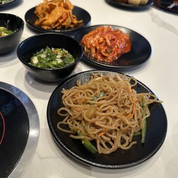Seapot - Japchae, fish cake, kimchi, and a sauce mix. - Asian Fusion Near Me - Sacramento, California