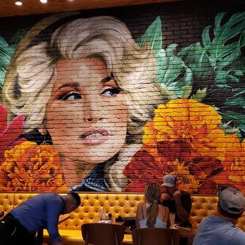 Azul Cantina - Who doesn't love a giant mural of Dolly?! - Tex-Mex Near Me - Pigeon Forge, Tennessee
