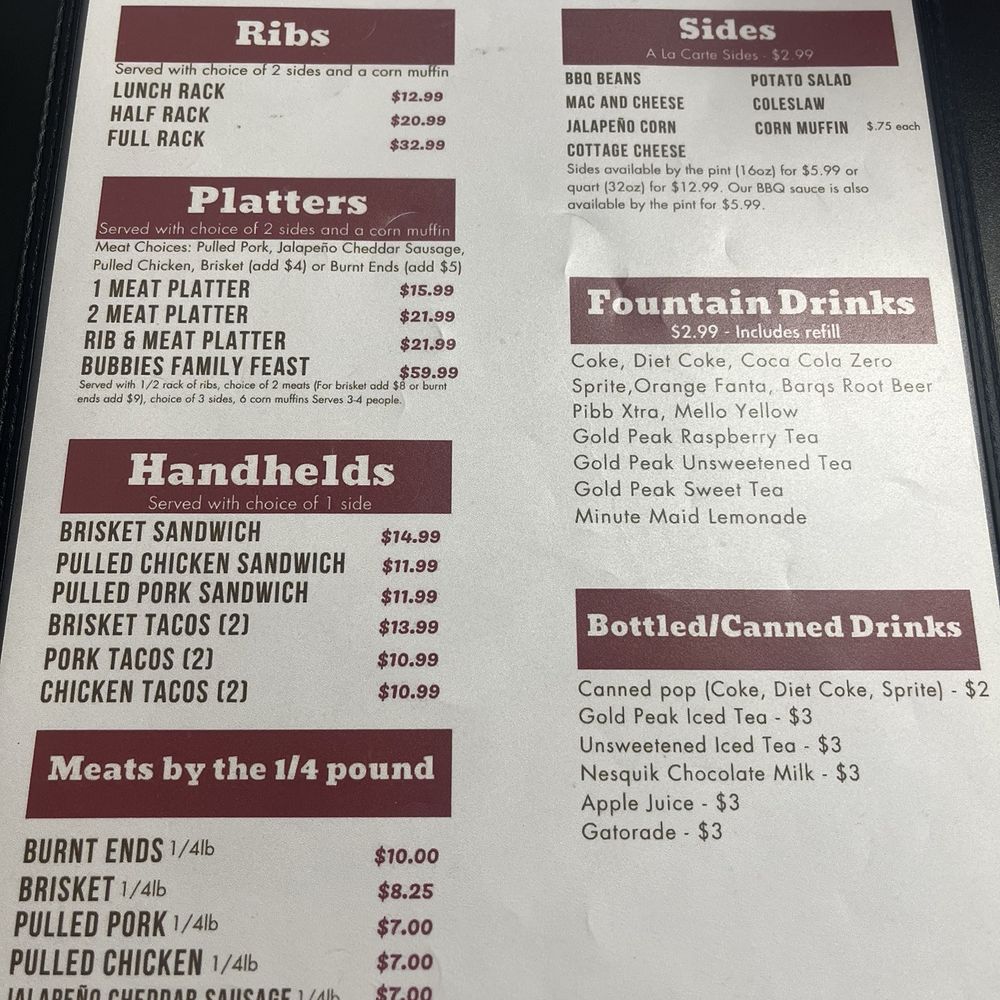 Bubbies BBQ - Menu - Barbeque Near Me - Ankeny, Iowa Bubbies BBQ - Menu - Barbeque Near Me - Ankeny, Iowa