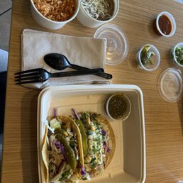 Mahi tacos and rice and beans Mahi tacos and rice and beans